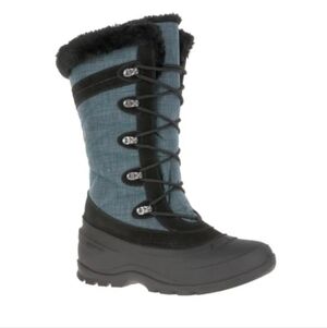 Women's Kamik Snovalley 4 Blue and Black Faux Fur Lined Snow boots Size 7